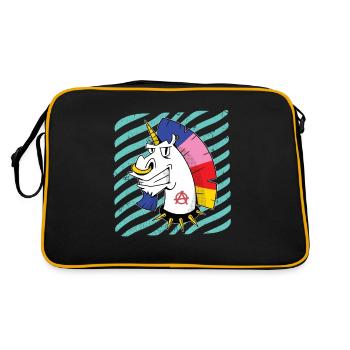 Unicorn Punk Circle-A Anarchy Symbol - Retro Bag - black/gold - Back