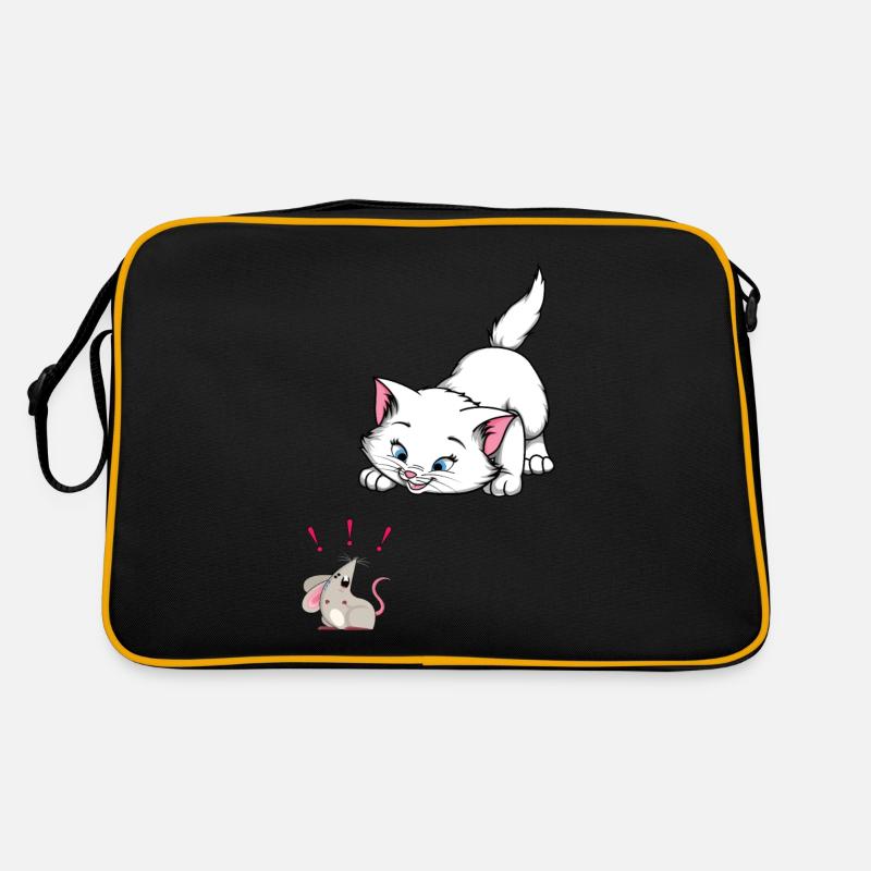 Chat et souris attention chat Sac Retro