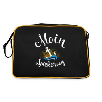 Moin Spiekeroog Ancre et vague pour vacances à la plage - Sac Retro - noir/or - Dos