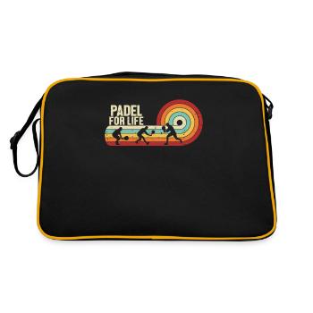 Padel for Life Paddle Tennis Paddleball Padel - Retro Tasche - Schwarz/Gold - Hinten
