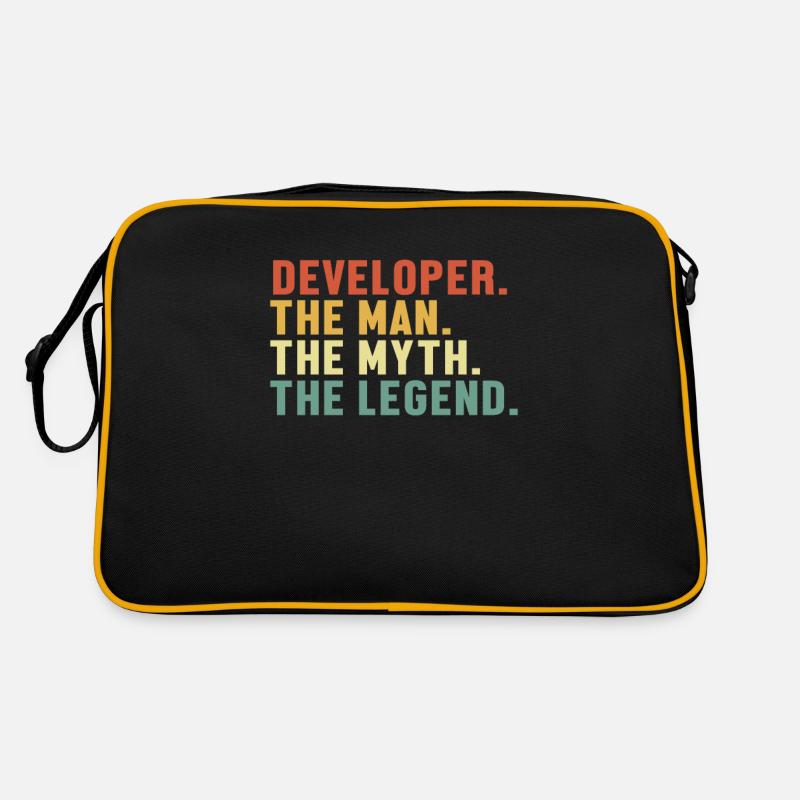 Developer Man Myth Legend Quality Engineer Devops Retro Bag