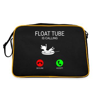 Float Tube is calling unique float tube tee - Retro Bag - black/gold - Back