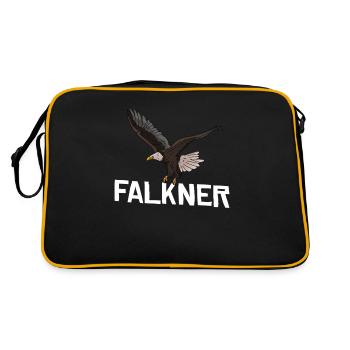 Falkner Beizjagd Geschenk Falknerei - Retro Tasche - Schwarz/Gold - Hinten