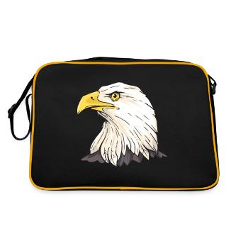 Adler Falkner Beizjagd Weißkopfseeadler Falknerei - Retro Tasche - Schwarz/Gold - Hinten