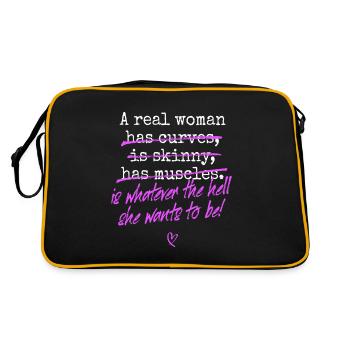 A Real Woman Is Whatever She Wants To Be Feminist - Sac Retro - noir/or - Dos