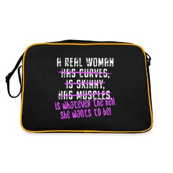 A Real Woman Is Whatever She Wants To Be Feminist - Sac Retro - noir/or - Dos