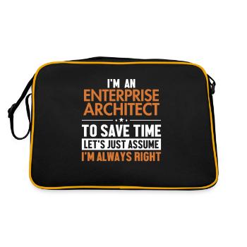 Enterprise Architect Let's Assume I'm Right - Retro Tasche - Schwarz/Gold - Hinten