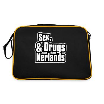 Funny Nerlands Present Idea - Retro Bag - black/gold - Back