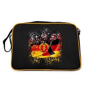 DDR Deutsche Freundschaft Ossi Freunde Nostalgie - Retro Tasche - Schwarz/Gold - Hinten