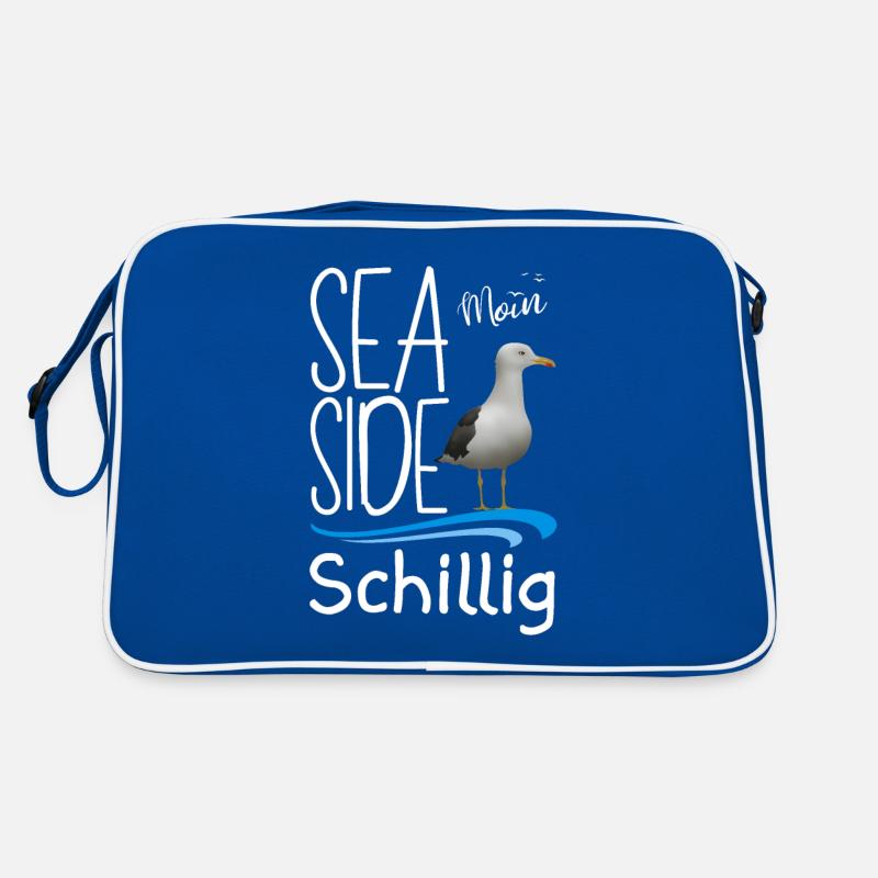 Schillig Nordsee Moin Insel Schillig Sea Side Möwe Retro Tasche