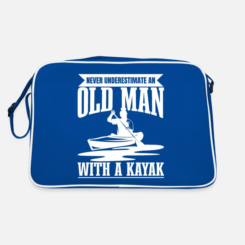 Never Underestimate An Old Man With A Kayak - Canoe Retro Bag