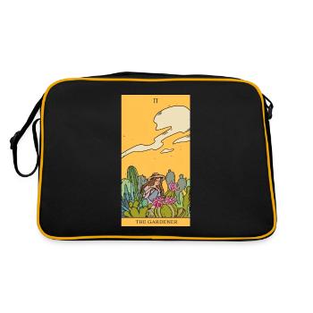 Garden Gardener magical tarot card gift idea - Retro Bag - black/gold - Back