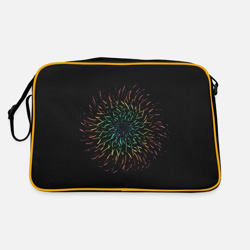 Psychedelisch Regenbogen Strahlen Sonne Retro Tasche