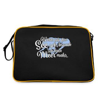 Wenn ich den See seh Senftenberger See - Retro Tasche - Schwarz/Gold - Hinten