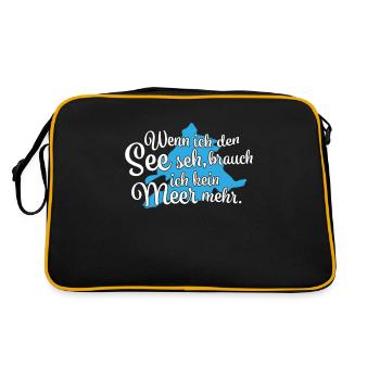 Wenn ich den See seh Walchensee - Retro Tasche - Schwarz/Gold - Hinten