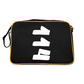 cento e quatorze, number, nummer - Retro Tasche - Schwarz/Gold - Hinten
