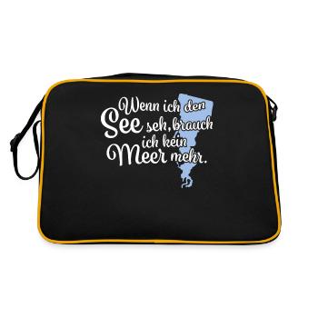 Wenn ich den See seh Spremberger See - Retro Tasche - Schwarz/Gold - Hinten