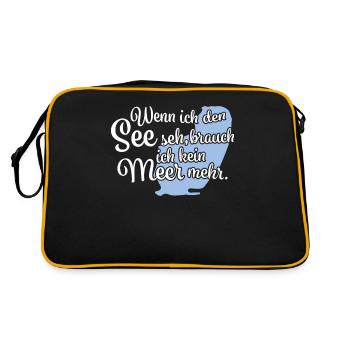 Wenn ich den See seh Berzdorfer See - Retro Tasche - Schwarz/Gold - Hinten
