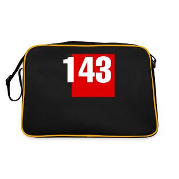 143, 52195 DAYS, ONE HUNDRED FORTY THREE, VERJAAR - Retro Tasche - Schwarz/Gold - Hinten