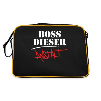 Anstaltsleitung Chef Chefin Vorgesetzter Geschenk - Retro Tasche - Schwarz/Gold - Hinten