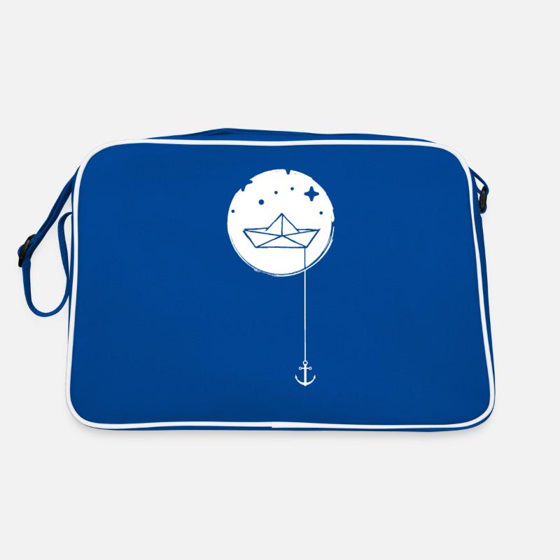 Bateau en papier avec ancre dans la mer Sac Retro