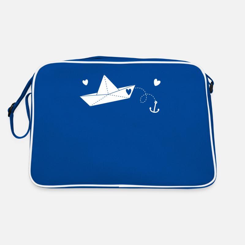 Papierboot Anker Papierschiff Retro Tasche