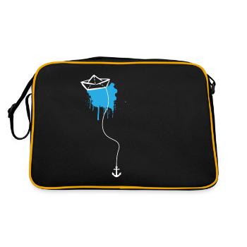Paper Ship Sea Paper Boat Paper Boat - Retro Bag - black/gold - Back