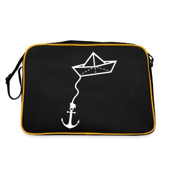 Paper Ship Sea Paper Boat Paper Boat - Retro Bag - black/gold - Back