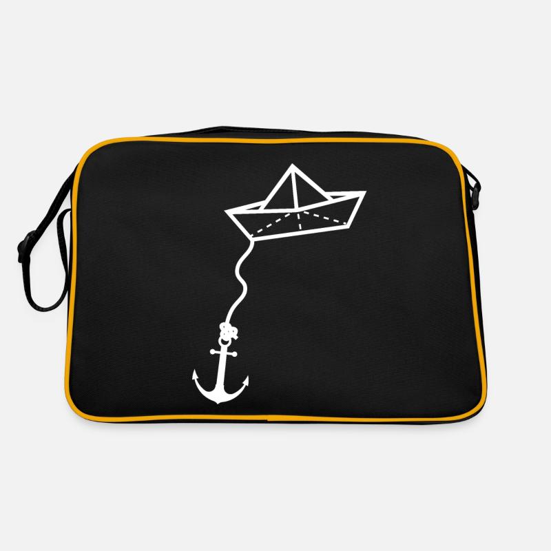Papierschiff Meer Papierboot Papierschiffchen Retro Tasche