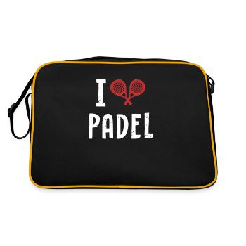 I love Padel Paddleball Paddle Tennis Padel - Retro Tasche - Schwarz/Gold - Hinten