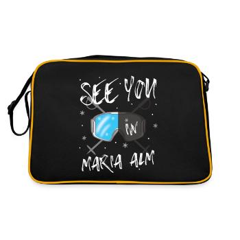 Maria Alm Skiing Mountain Snowboarding Austria - Retro Bag - black/gold - Back