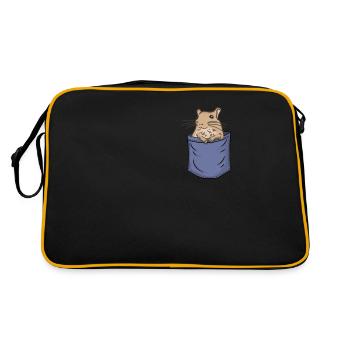 Degu Chest Pocket Rodent Octodon Hystricomorpha - Retro Bag - black/gold - Back