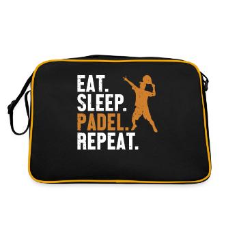 Eat Sleep Padel Repeat Paddleball Paddle Tennis - Retro Tasche - Schwarz/Gold - Hinten