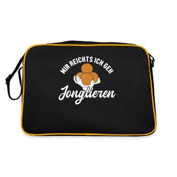 Mir reicht ich geh Jonglieren Jongleurbälle - Retro Tasche - Schwarz/Gold - Hinten
