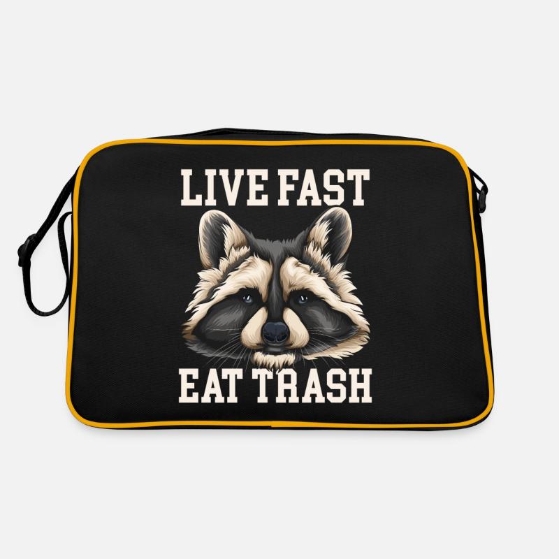Waschbär Waschbären tier beuteltier Retro Tasche