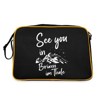 Brixen im Thale Ski Tirol Snowboarden Österreich - Retro Tasche - Schwarz/Gold - Hinten