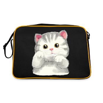 Chats Enfants Animaux Mignon Chat Bébé Miaoul - Sac Retro - noir/or - Dos