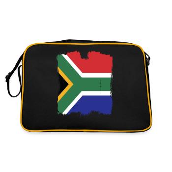 South Africa Flag - Retro Tasche - Schwarz/Gold - Hinten