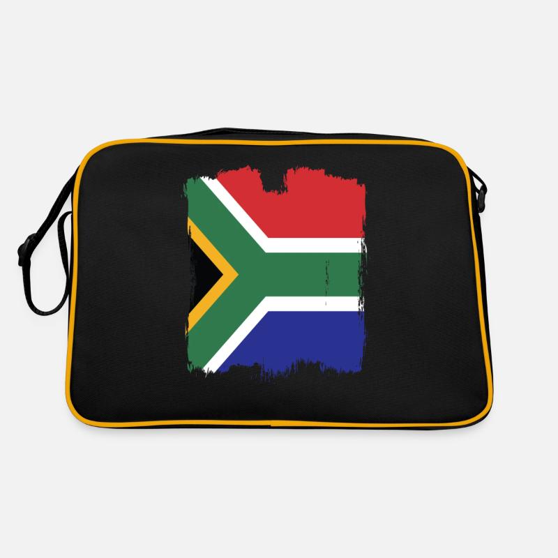 Drapeau de l’Afrique du Sud - Sac Retro - noir/or