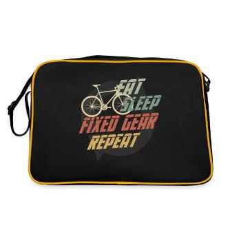 Hipster Eat Sleep Fixed Gear Repeat FIXED GEAR - Retro Bag - black/gold - Back