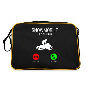 Snowmobile is calling fancy snowmobile t-shirt - Retro Tasche - Schwarz/Gold - Hinten