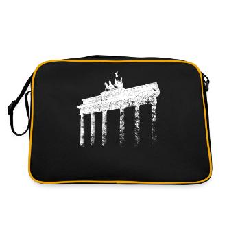 Berlin Brandenburger Tor Vintage Skyline Berliner - Retro Tasche - Schwarz/Gold - Hinten