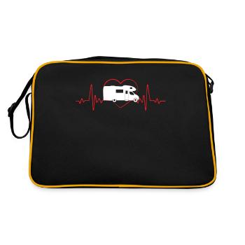 Caravan Lover Caravan Ecg Heartbeat - Sac Retro - noir/or - Dos