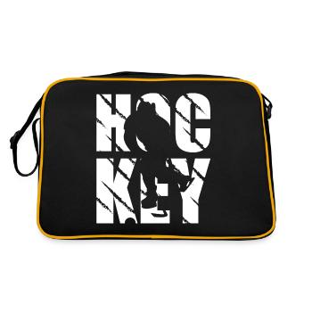 Hockey Design Ice Hockey Und Hockey - Retro Tasche - Schwarz/Gold - Hinten