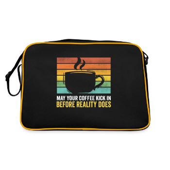 J’aime les idées cadeaux de café pour les amateurs de café - Sac Retro - noir/or - Dos