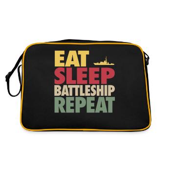 Eat Sleep Battleship Répéter VINTAGE EDITION - Sac Retro - noir/or - Dos