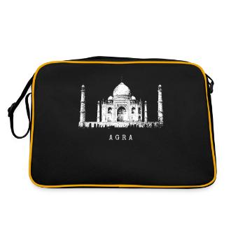 Taj Mahal Agra Inde Vintage Skyline Amour Inde - Sac Retro - noir/or - Dos