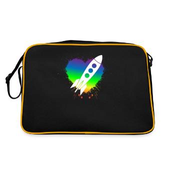 Gay Rocket Owner - Homosexual Rainbow Flag Edition - Retro Bag - black/gold - Back