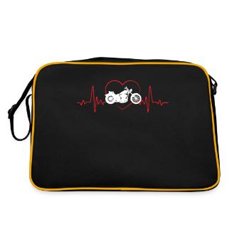 Amateur de moto Moto Ekg Heartbeat - Sac Retro - noir/or - Dos