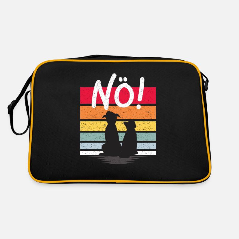 Hunde Katzen Design witziger Spruch Retro Tasche